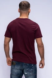 JACK & JONES Herren T-Shirt Kurzarmshirt Top Print Shirt Casual Basic O-Neck ELEMENTS TEE SS CREW NECK Dunkelrot/Bordeaux