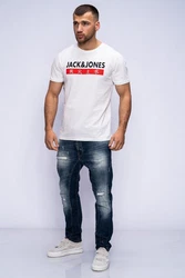 JACK & JONES Herren T-Shirt Kurzarmshirt Top Print Shirt Casual Basic O-Neck ELEMENTS TEE SS CREW NECK Schwarz/Khaki/Blau/Hellblau/Weiß