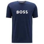 BOSS T-Shirt Sun UV Protection Beach Shirt Dunkelblau/Gold/Braun