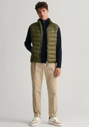 GANT Weste LIGHT DOWN VEST oliv/wei