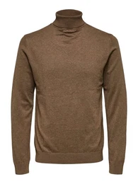 Strickpullover SLHBERG ROLL NECK mit 100% Baumwolle