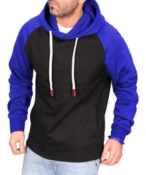 RMK Kapuzenpullover Herren Hoodie Langarmshirt Kapuze Basic Longsleeve Taschen Dunkelblau/Blau/Schwarz