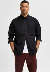 SELECTED HOMME Langarmhemd SLHREGRICK Schwarz/Dunkelblau/Dunkelgrau