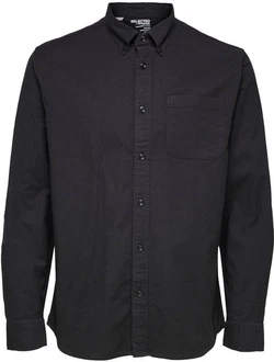 SELECTED HOMME Langarmhemd SLHREGRICK Schwarz/Dunkelblau/Dunkelgrau