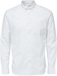 SELECTED HOMME Langarmhemd SLHREGRICK Weiß/Creme