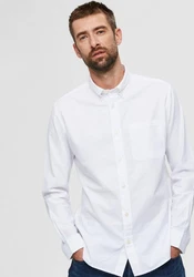 SELECTED HOMME Langarmhemd SLHREGRICK Weiß/Creme