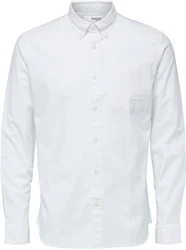 SELECTED HOMME Langarmhemd SLHREGRICK Weiß/Creme