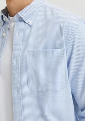SELECTED HOMME Langarmhemd SLHREGRICK Hellblau/Blau