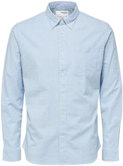 SELECTED HOMME Langarmhemd SLHREGRICK Hellblau/Blau