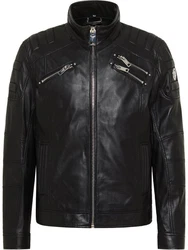 CARLO COLUCCI Lederjacke Joker Schwarz/Braun