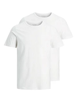Jack & Jones T-Shirt Crew Neck Weiß/Grau/Creme Jack & Jones T-Shirt Crew Neck Weiß/Grau/Creme