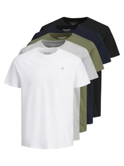 Jack & Jones T-Shirt JORJXJ Dunkelgrün/Khaki/Grau/Dunkelblau