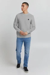 !Solid Pullover 'Valencia' Grau/Hellgrau