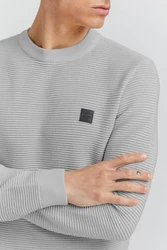 !Solid Pullover 'Valencia' Grau/Hellgrau