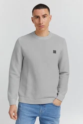 !Solid Pullover 'Valencia' Grau/Hellgrau