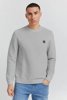 !Solid Pullover 'Valencia' Grau/Hellgrau
