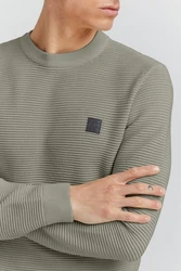!Solid Pullover 'Valencia' Dunkelgrün/Khaki/Hellgrün
