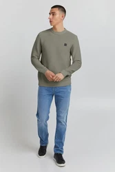!Solid Pullover 'Valencia' Dunkelgrün/Khaki/Hellgrün