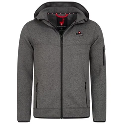 Höhenhorn Tacul Herren Jacke Fleece Strickjacke (21B23) Dunkelgrau/Rot/Grau/Hellgrau