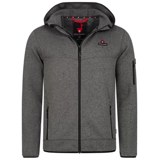 Höhenhorn Tacul Herren Jacke Fleece Strickjacke (21B23) Dunkelgrau/Rot/Grau/Hellgrau