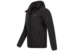 Höhenhorn Tacul Herren Jacke Fleece Strickjacke (21B23) Schwarz/Grau/Dunkelgrau/Rot