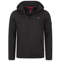 Höhenhorn Tacul Herren Jacke Fleece Strickjacke (21B23) Schwarz/Grau/Dunkelgrau/Rot