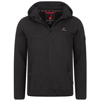 Höhenhorn Tacul Herren Jacke Fleece Strickjacke (21B23) Schwarz/Grau/Dunkelgrau/Rot