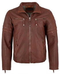Lederjacke Tokio - Herren Lederjacke Lammnappa rotbraun
