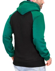 RMK Kapuzenpullover Herren Hoodie Langarmshirt Kapuze Basic Longsleeve Taschen Dunkelgrün/Grün/Türkis