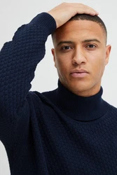 !Solid Rollkragenpullover SDClive RN Dunkelblau