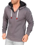 RMK Hoodie Kapuzenpullover Langarmshirt Hellgrau/Dunkelgrau/Grau