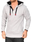 RMK Hoodie Kapuzenpullover Langarmshirt Grau/Hellgrau