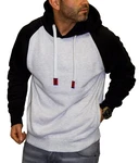 RMK Kapuzenpullover Herren Hoodie Langarmshirt Kapuze Basic Longsleeve Taschen Schwarz/Weiß/Grau/Hellgrau