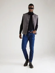 Jack & Jones Skinny-Fit Jeans JJITIM JJORIGINAL AM 267 LID Dunkelblau/Blau/Hellblau/Lila