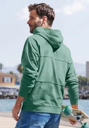 H.I.S Hoodie Langarm Sweater mit Kapuze Grün/Türkis