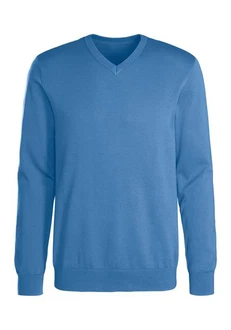 H.I.S Strickpullover mit V-Ausschnitt Blau/Hellblau H.I.S Strickpullover mit V-Ausschnitt Blau/Hellblau