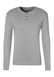 H.I.S Langarmshirt mit Knopfleiste Grau/Hellgrau