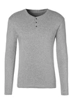 H.I.S Langarmshirt mit Knopfleiste Grau/Hellgrau