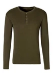 H.I.S Langarmshirt mit Knopfleiste Dunkelgrün