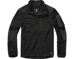 Brandit Strickpullover Fleece Troyer Ripstop Schwarz/Grau/Dunkelblau/Braun