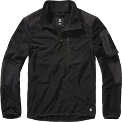 Brandit Strickpullover Fleece Troyer Ripstop Schwarz/Grau/Dunkelblau/Braun