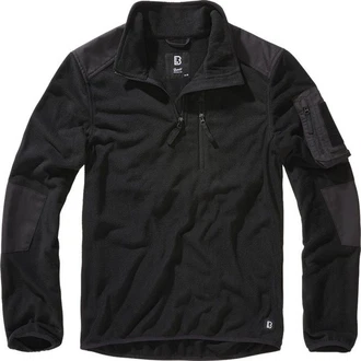 Brandit Strickpullover Fleece Troyer Ripstop Schwarz/Grau/Dunkelblau/Braun