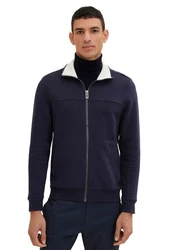 TOM TAILOR Sweatjacke CUTLINE Dunkelblau/Schwarz/Hellblau