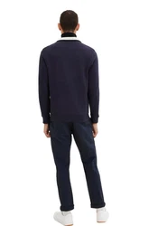 TOM TAILOR Sweatjacke CUTLINE Dunkelblau/Schwarz/Hellblau