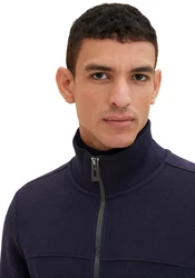 TOM TAILOR Sweatjacke CUTLINE Dunkelblau/Schwarz/Hellblau