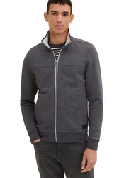 TOM TAILOR Sweatjacke CUTLINE Dunkelgrau/Dunkelblau/Grau/Hellgrau