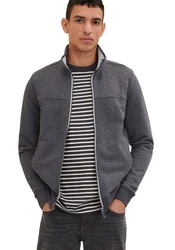 TOM TAILOR Sweatjacke CUTLINE Dunkelgrau/Dunkelblau/Grau/Hellgrau