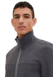 TOM TAILOR Sweatjacke CUTLINE Dunkelgrau/Dunkelblau/Grau/Hellgrau