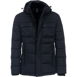 Steppjacke Groe Gren Herren Kapuzen-Steppjacke navy strukturiert