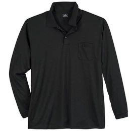 Poloshirt Groe Gren Herren Langarm-Polo schwarz Softknit